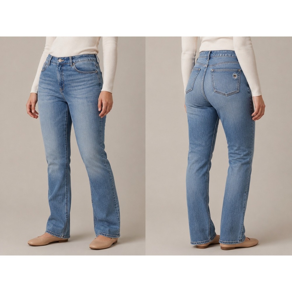 Lee‎ Women's Regular Fit Straight Leg Mid Rise Stretch Jeans 16WL Light Wash